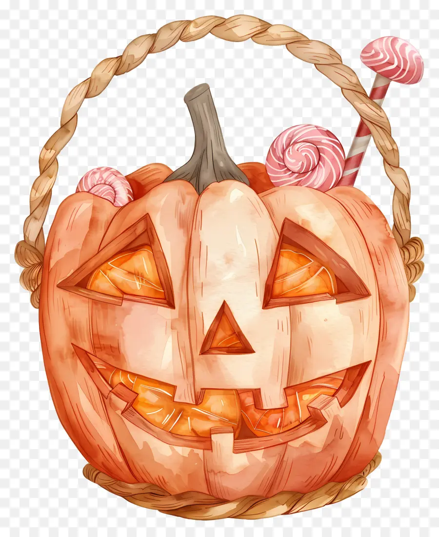 Cesta De Halloween，Cesta De Abóbora PNG