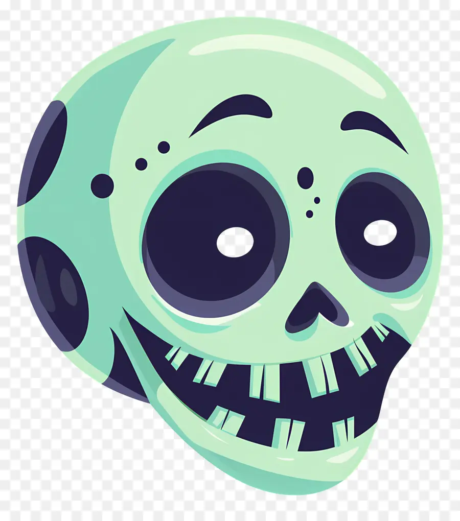 Caveira De Halloween，Caveira Verde PNG