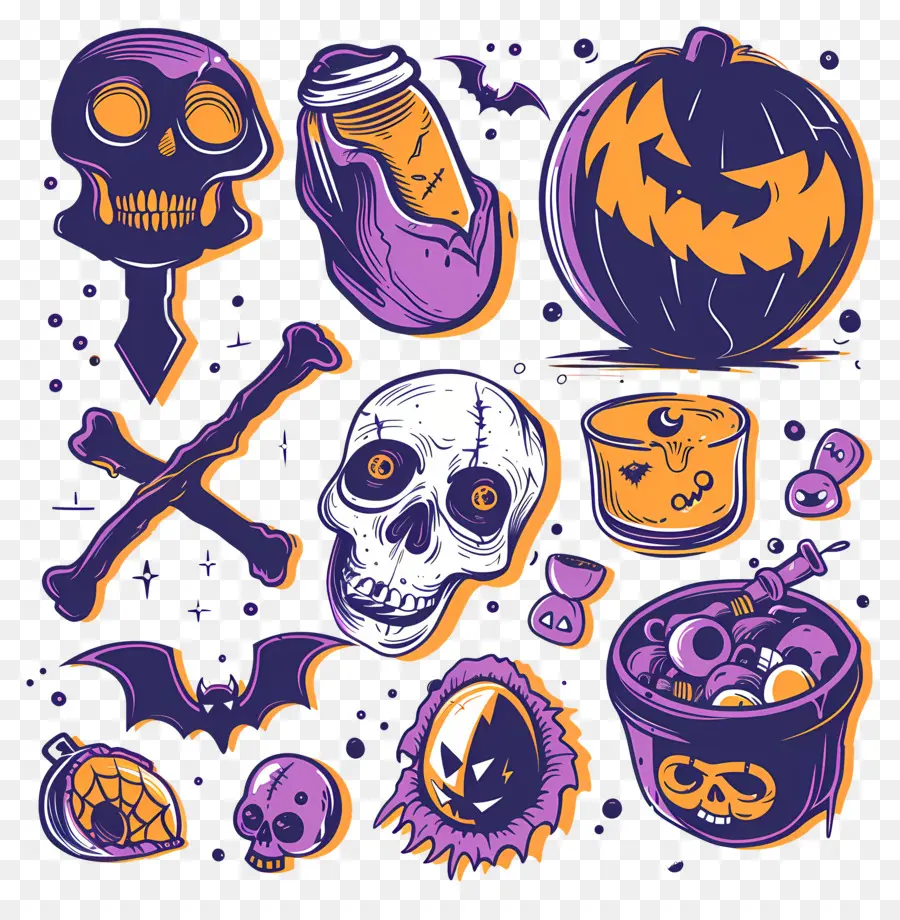 Fundo De Halloween，Doodles De Halloween PNG