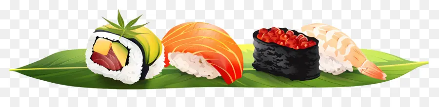 Sushi Na Folha，Sushi PNG