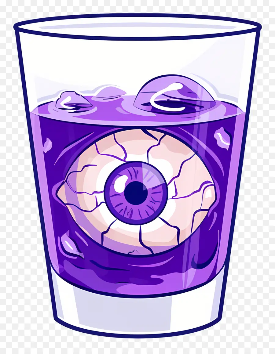 Bebida De Halloween，Bebida De Globo Ocular Roxo PNG