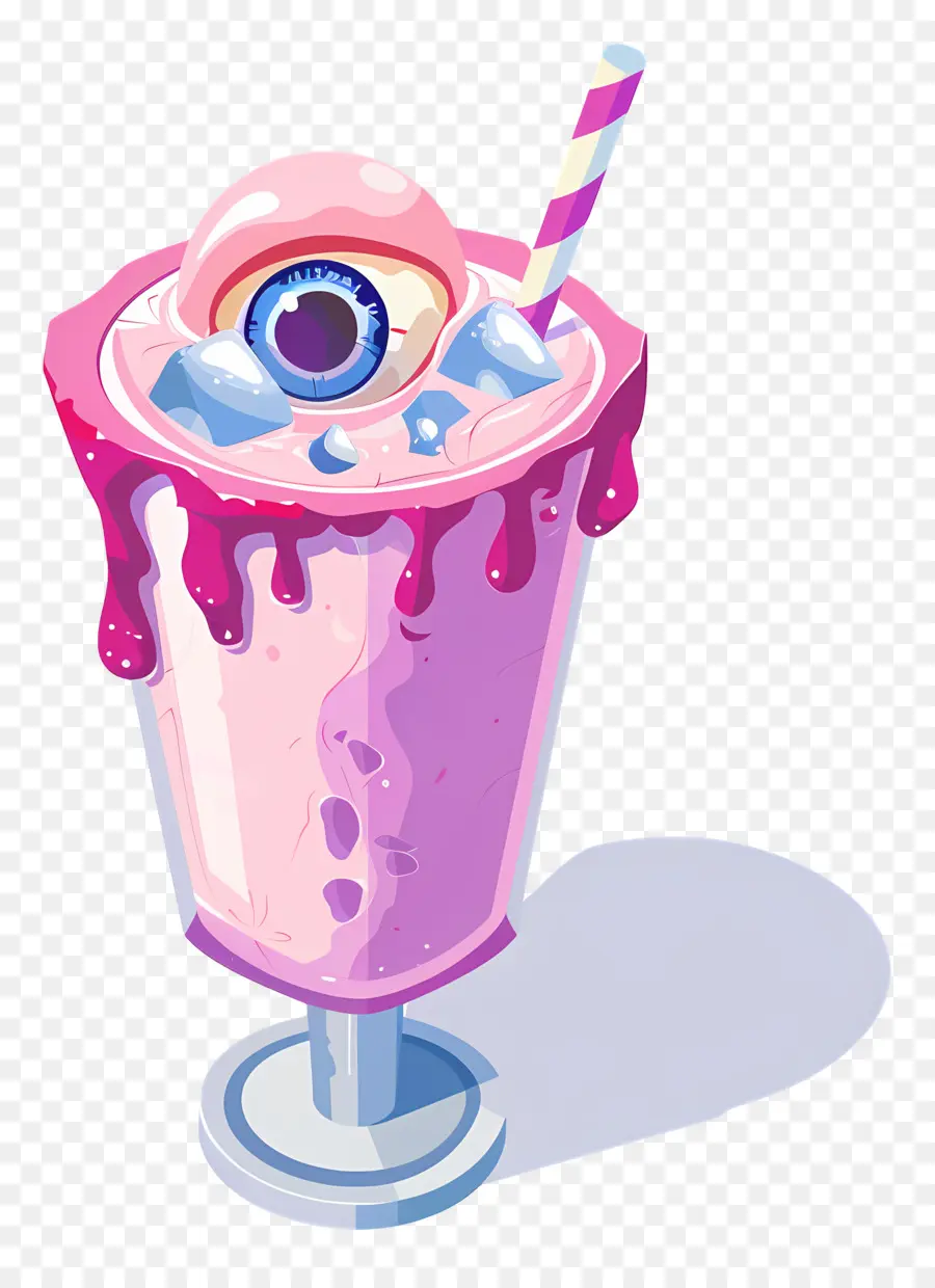 Bebida De Halloween，Smoothie De Globo Ocular Rosa PNG