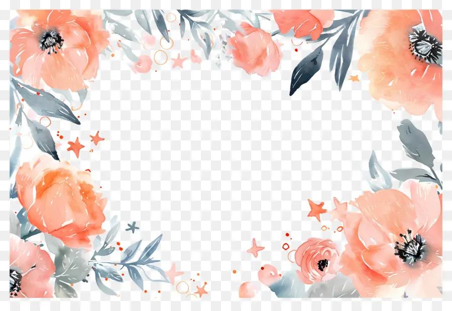 Fundo Floral，Borda Floral PNG