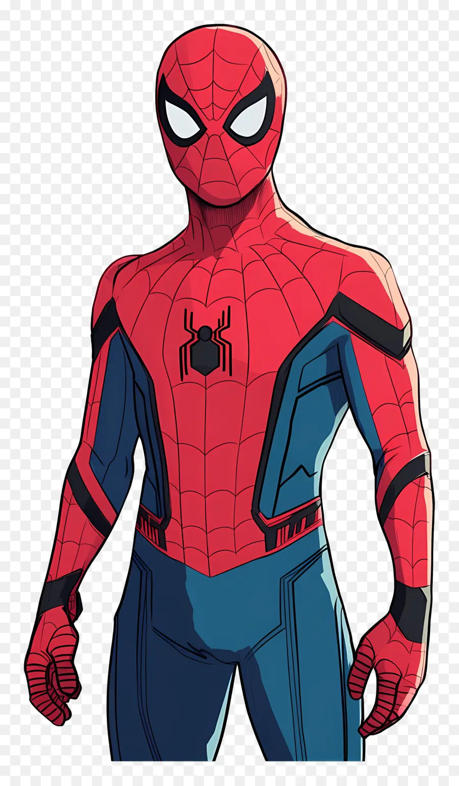 Homem Aranha Em Pé，Homem Aranha Em Terno Vermelho E Azul PNG