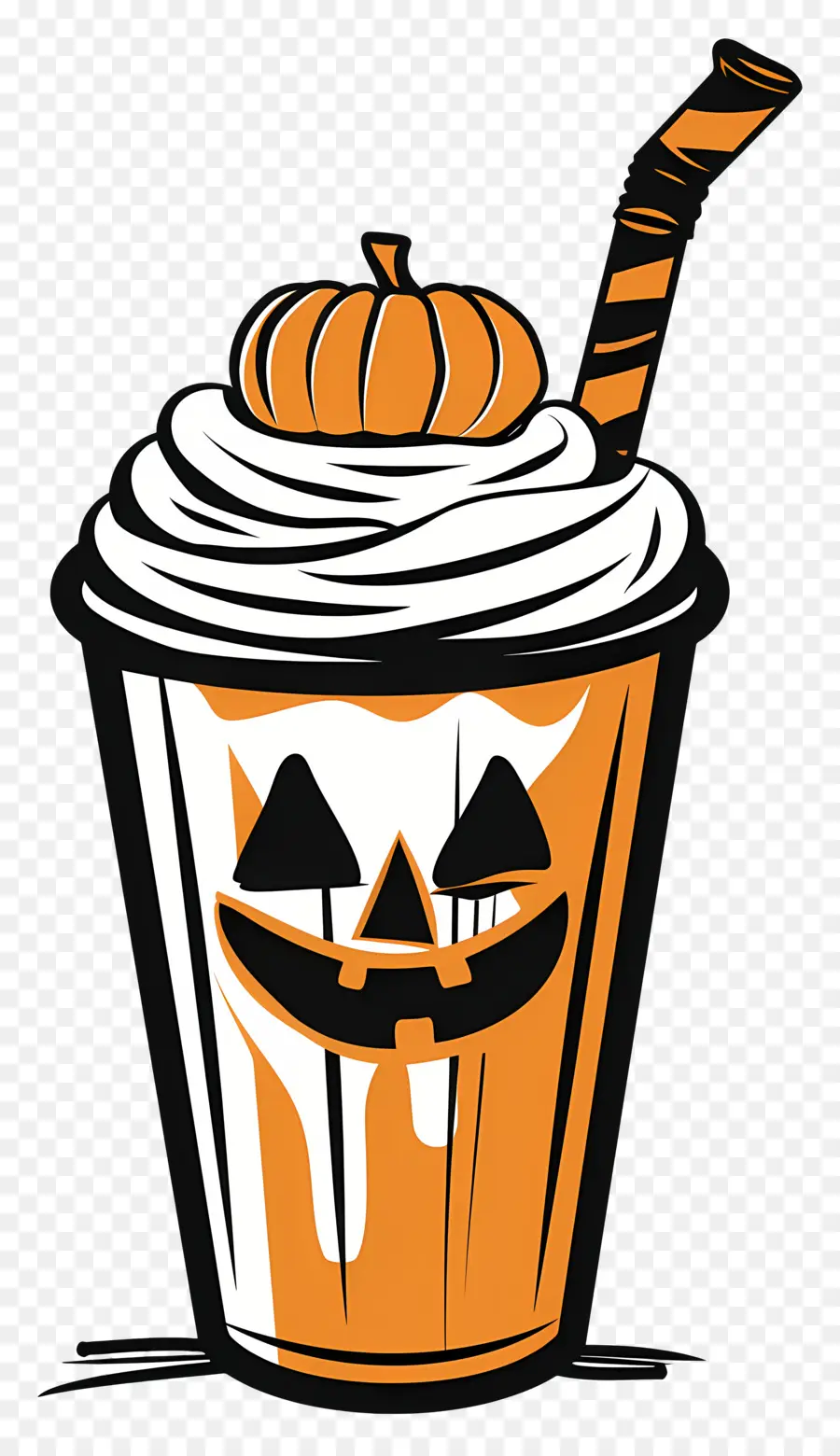 Milk Shake De Halloween，Bebida Com Tema De Abóbora PNG