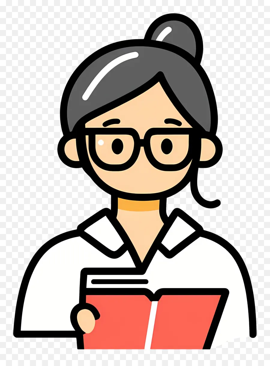 Professor，Mulher De Desenho Animado Com Livro PNG