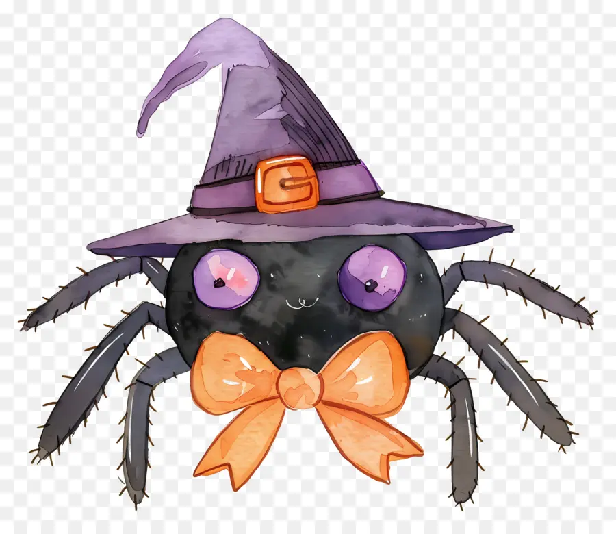 Aranha De Halloween，Aranha Com Chapéu De Bruxa PNG