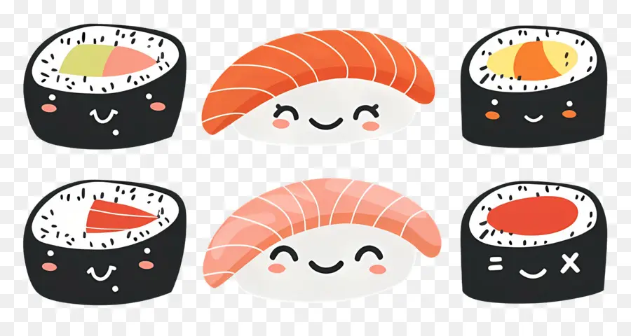 Sushi Fofo，Sushi Kawaii PNG