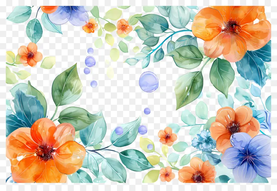 Fundo Floral，Moldura Floral PNG