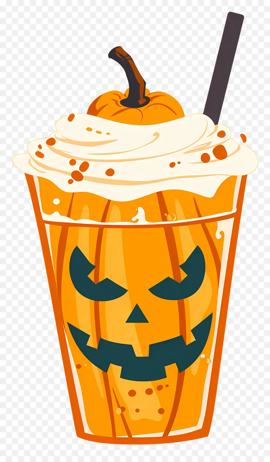 Milk Shake De Halloween，Bebida Com Tema De Abóbora PNG