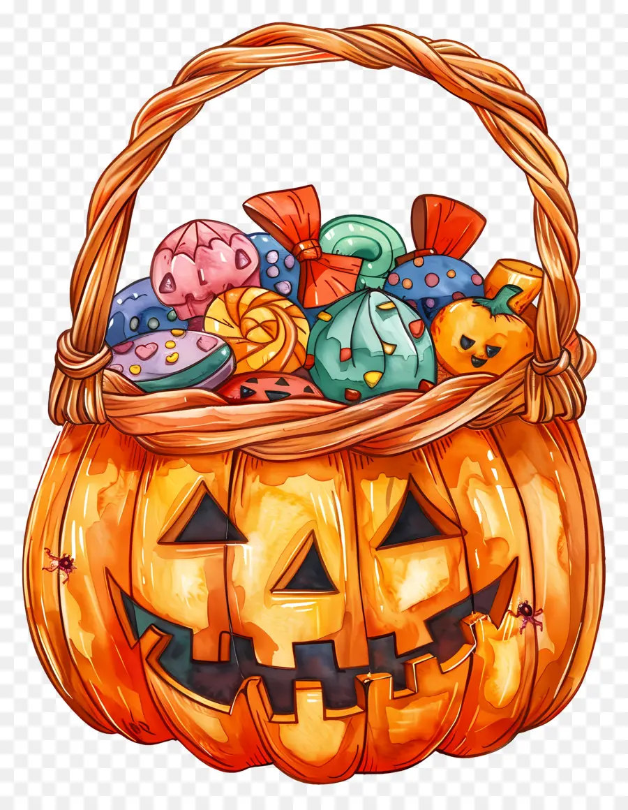 Cesta De Halloween，Cesta De Abóbora PNG