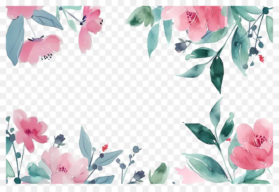 Fundo Floral，Borda Floral PNG