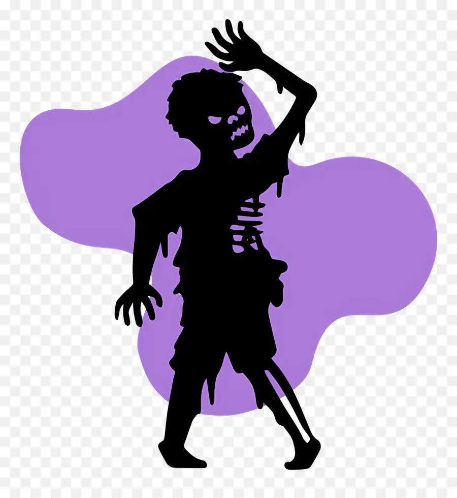 Batido De Halloween，Zumbi Com Fundo Roxo PNG