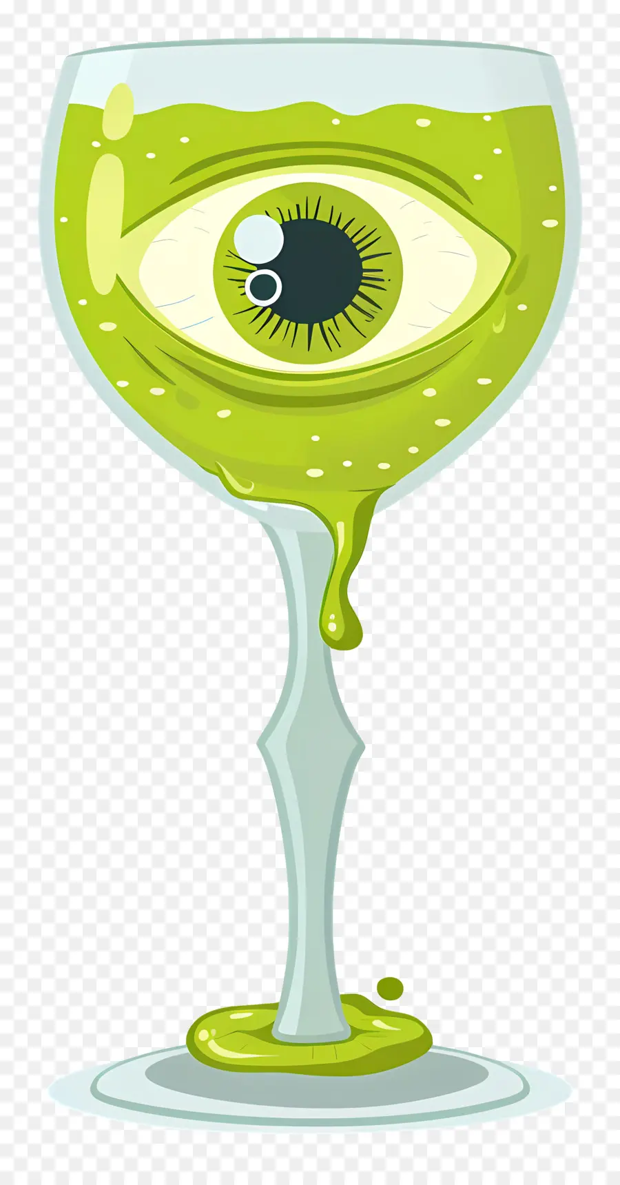 Bebida De Halloween，Bebida Verde Com Globo Ocular PNG