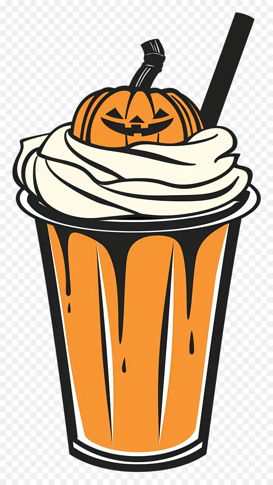 Milk Shake De Halloween，Bebida Com Tema De Abóbora PNG