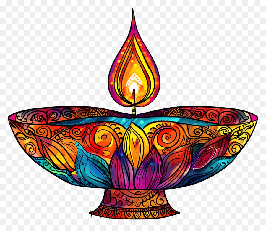 Diwali Diya，Diya Artística PNG