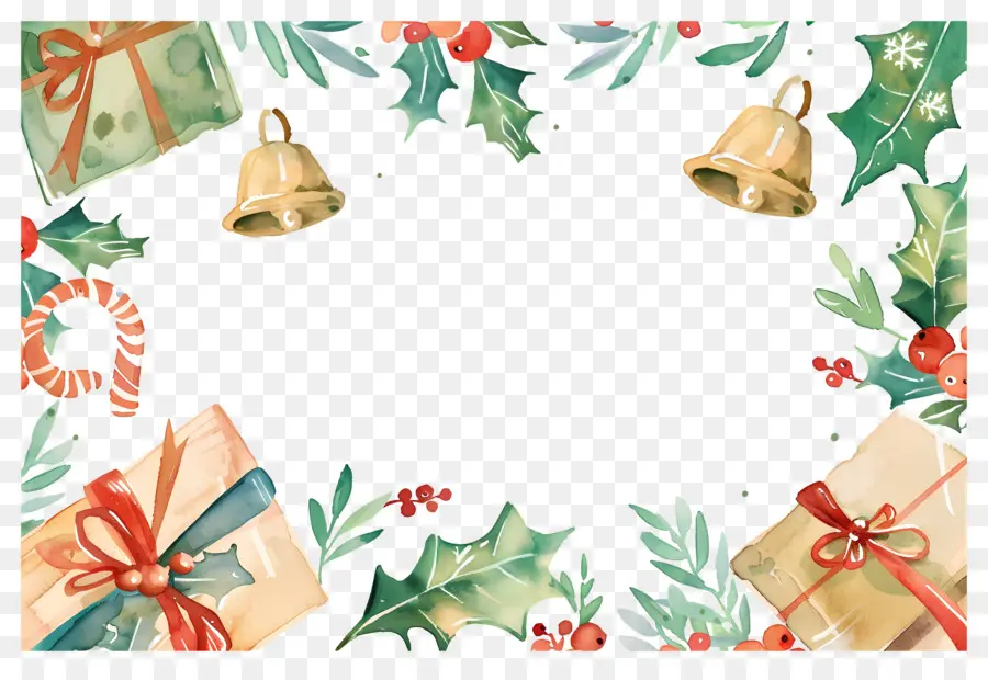 Fundo De Natal，Sinos E Presentes De Natal PNG