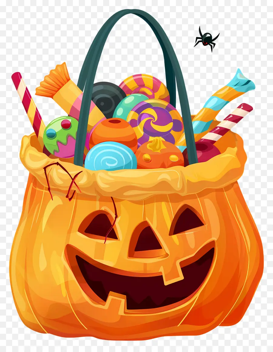 Cesta De Halloween，Cesta De Doces De Abóbora PNG