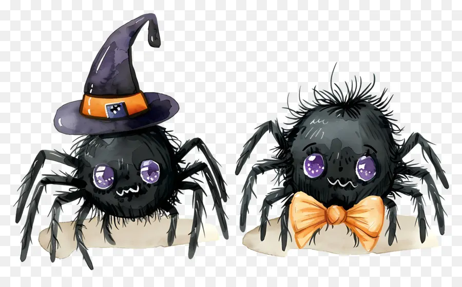 Aranhas De Halloween，Aranhas Com Chapéu PNG