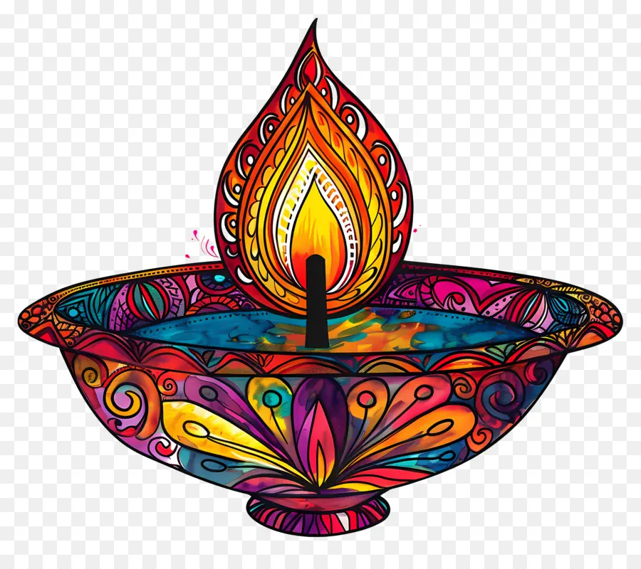 Diwali Diya，Diya Intrincado PNG