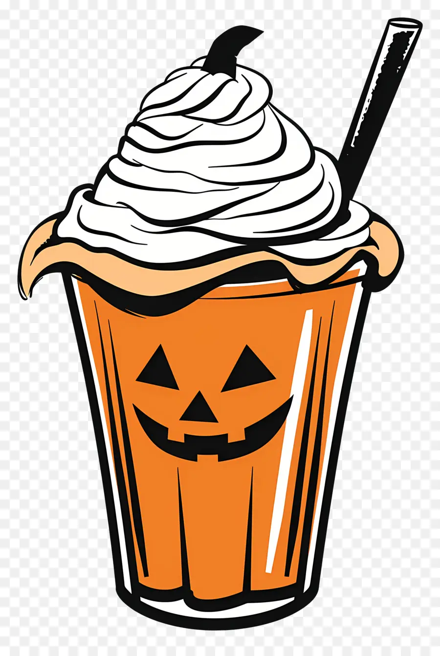 Milk Shake De Halloween，Bebida Com Tema De Abóbora PNG