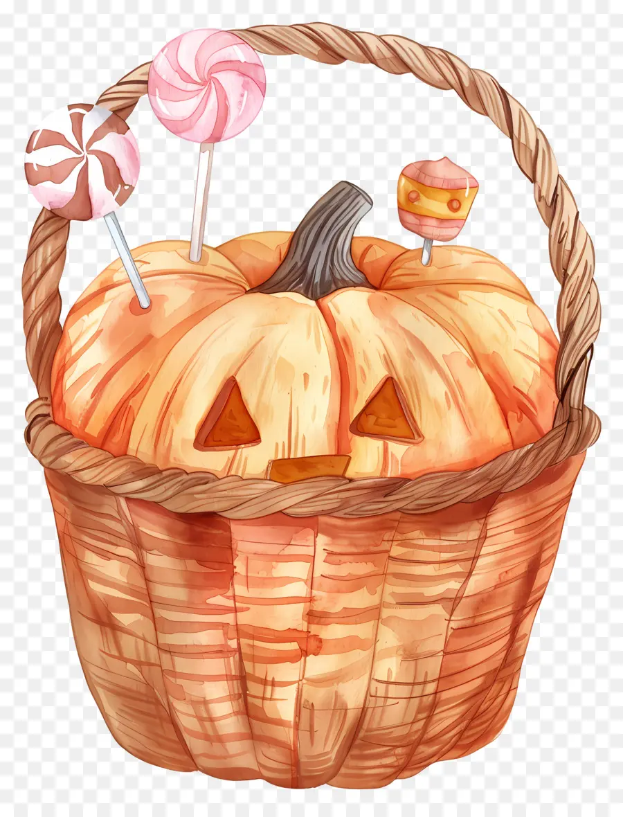 Cesta De Halloween，Cesta De Abóbora PNG