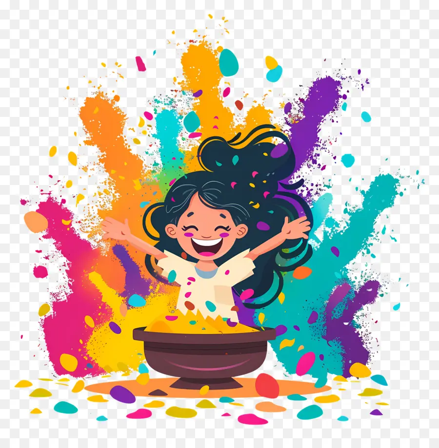 Fundo Holi，Criança Feliz PNG