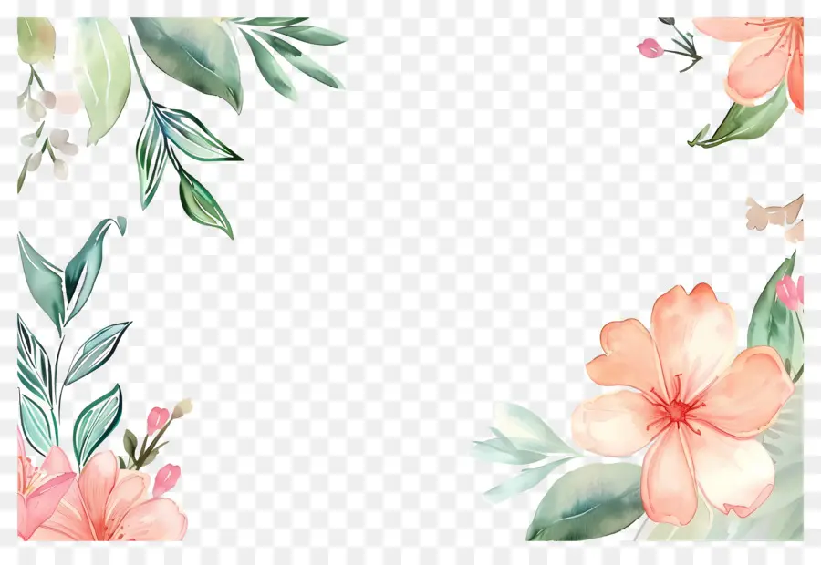 Fundo Floral，Borda Floral PNG