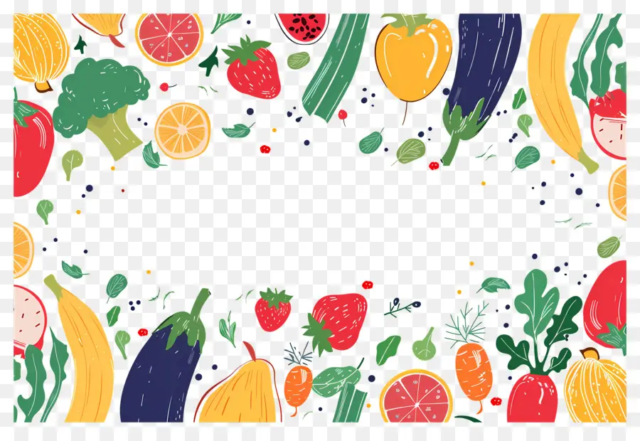 Fundo Alimentar，Doodles De Vegetais PNG