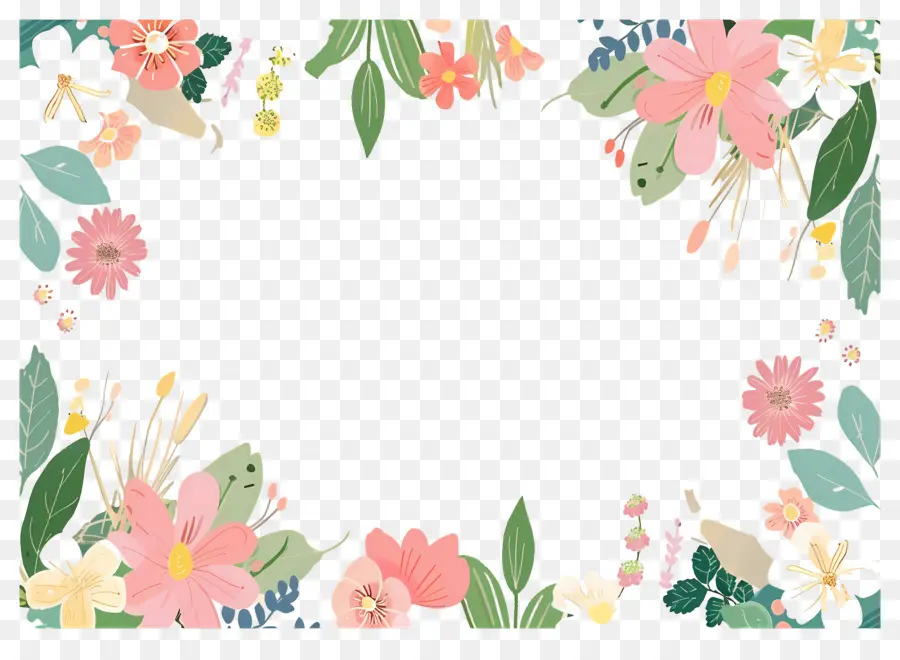 Fundo Floral，Moldura Floral PNG