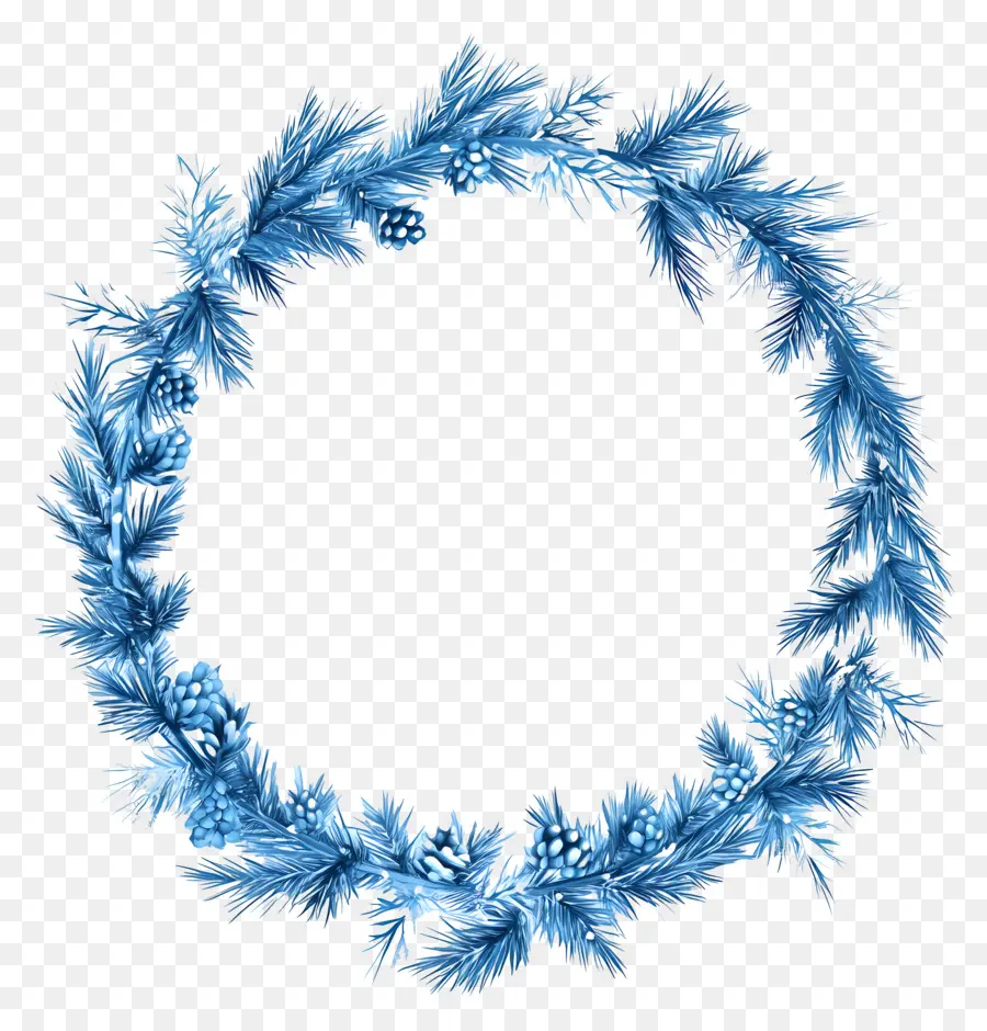 Moldura De Natal Azul，Coroa Azul PNG