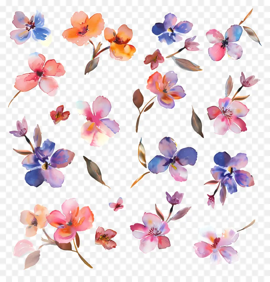 Fundo De Flor，Flores Coloridas PNG