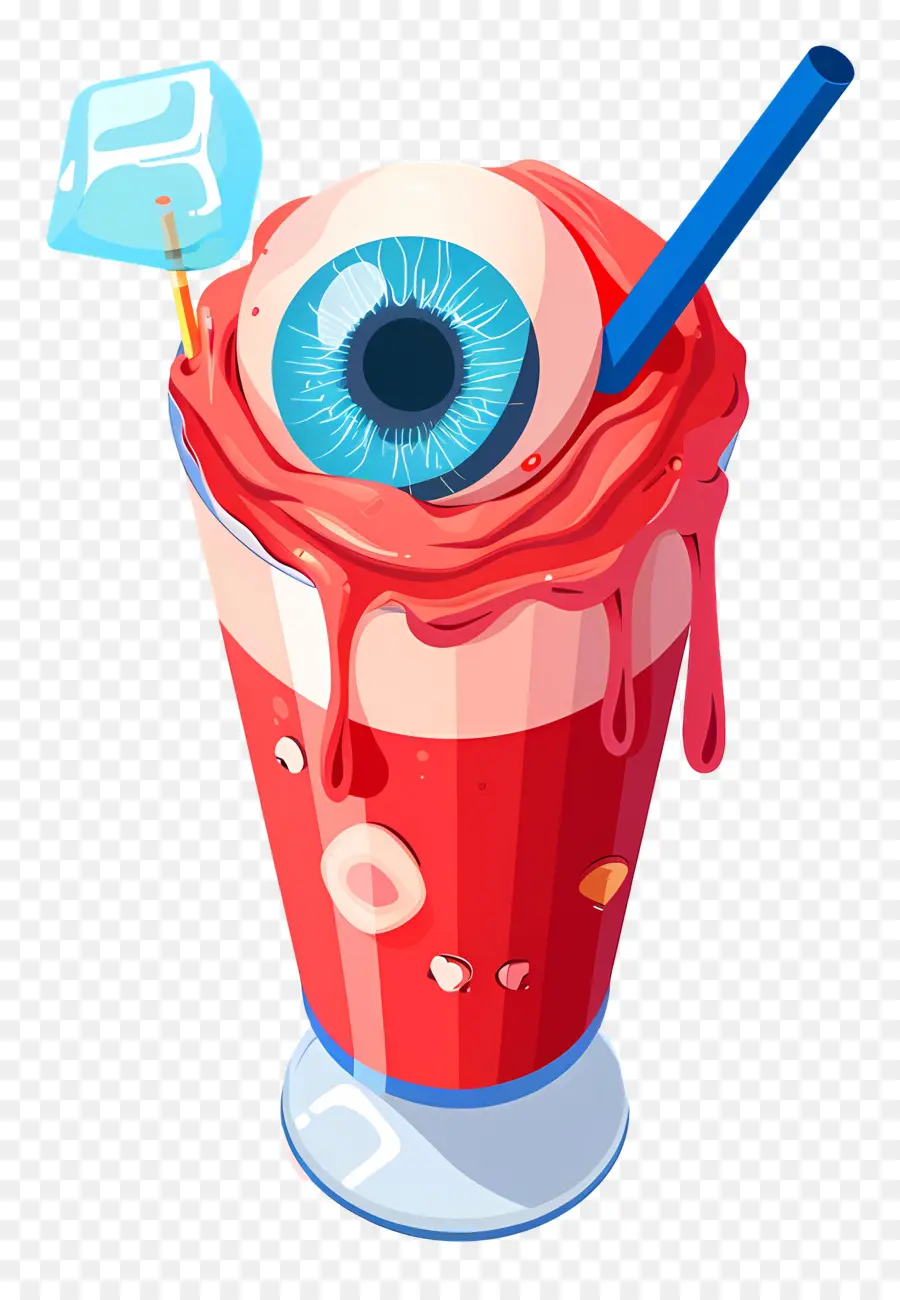 Bebida De Halloween，Globo Ocular Em Smoothie Vermelho PNG