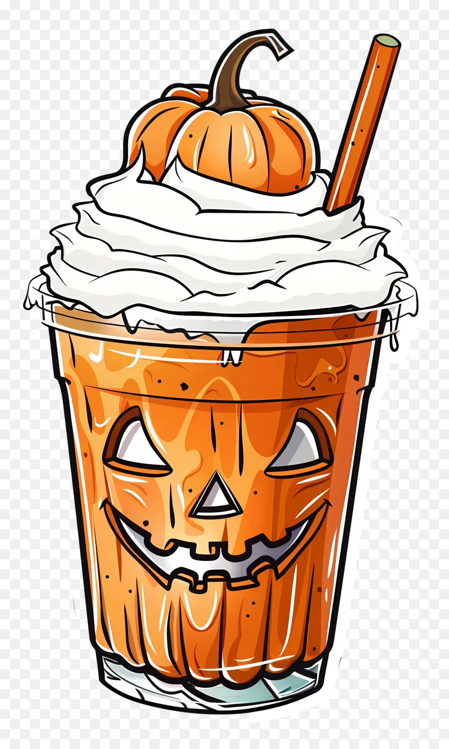 Milk Shake De Halloween，Bebida Com Tema De Abóbora PNG