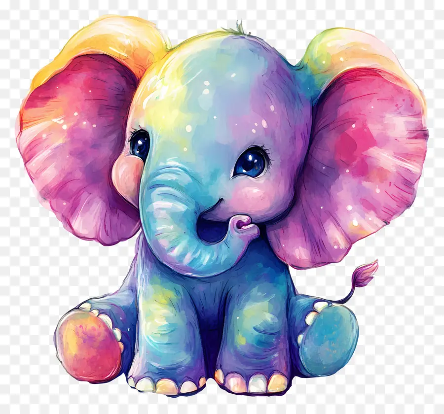 Bebê Elefante，Elefante Colorido PNG