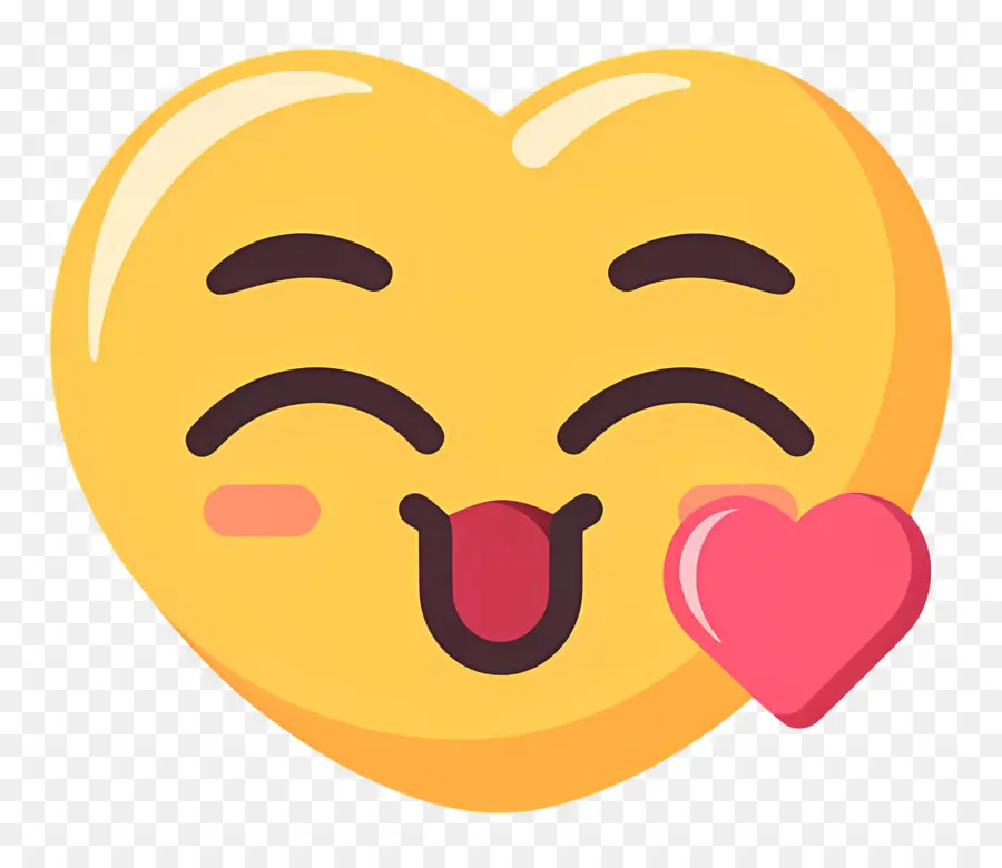 Beijo Sorridente，Emoji Corado PNG