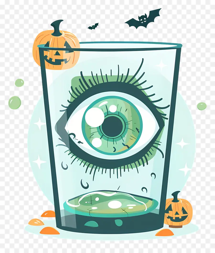 Bebida De Halloween，Bebida Verde Com Olho PNG