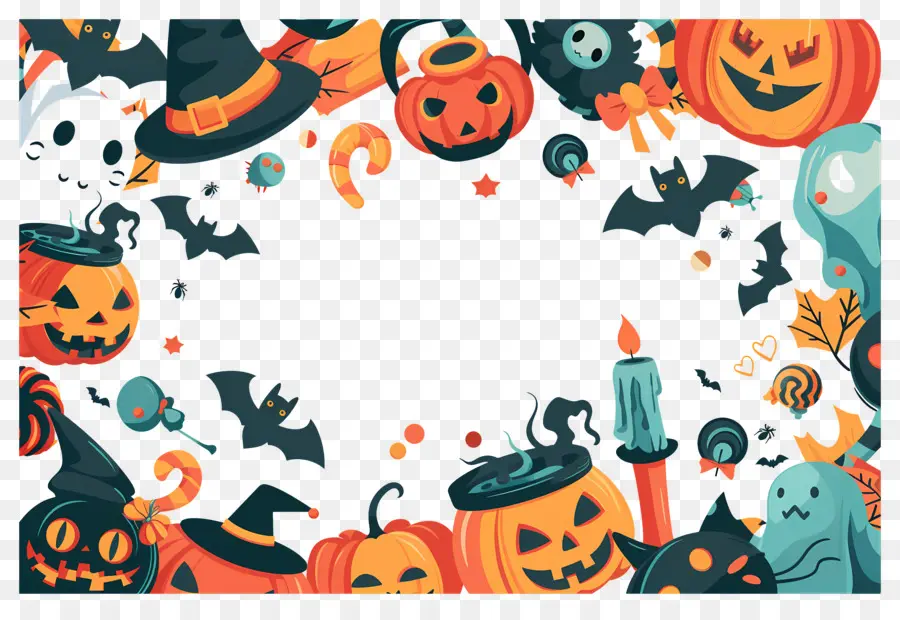 Fundo De Halloween，Decorações De Halloween PNG