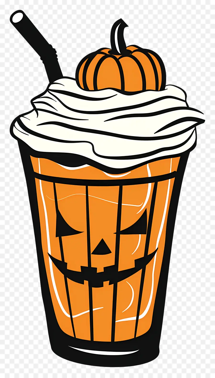 Milk Shake De Halloween，Bebida Com Tema De Abóbora PNG