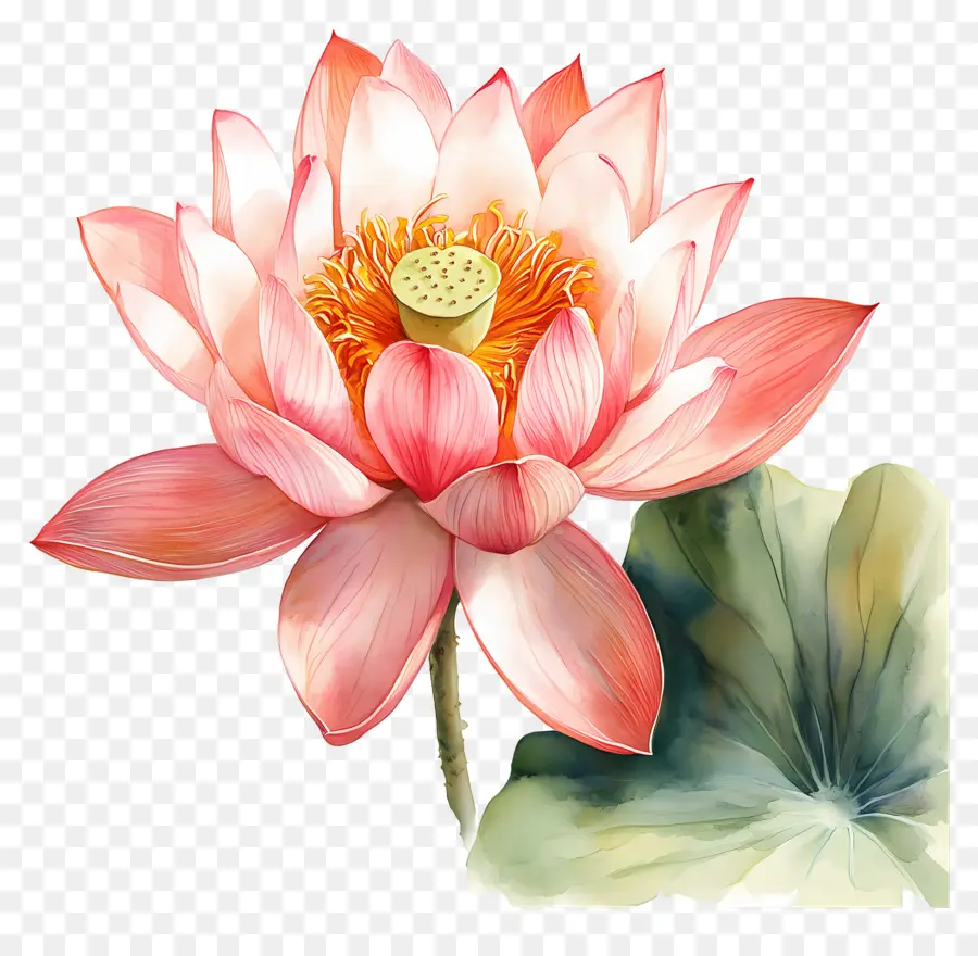 Aquarela Lótus，Flores De Lótus PNG