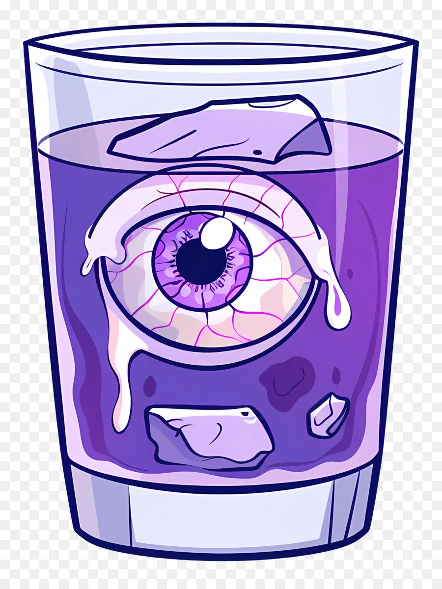 Bebida De Halloween，Bebida De Globo Ocular Roxo PNG