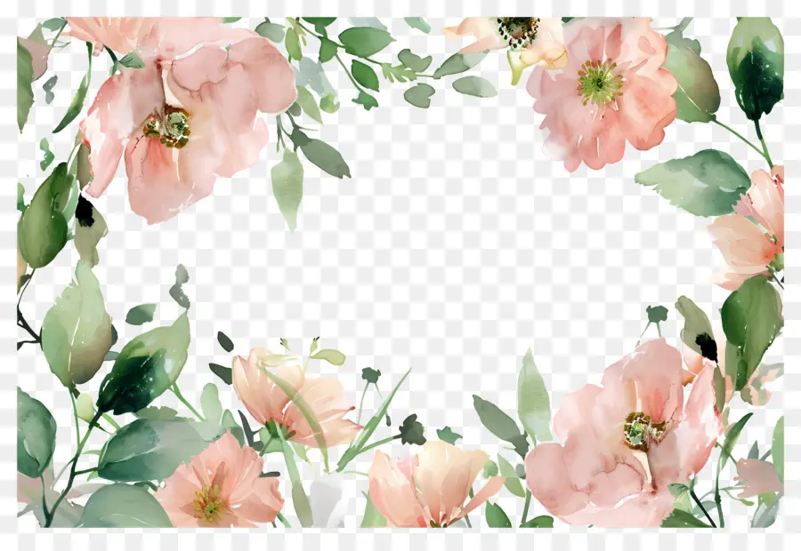 Fundo Floral，Moldura Floral PNG