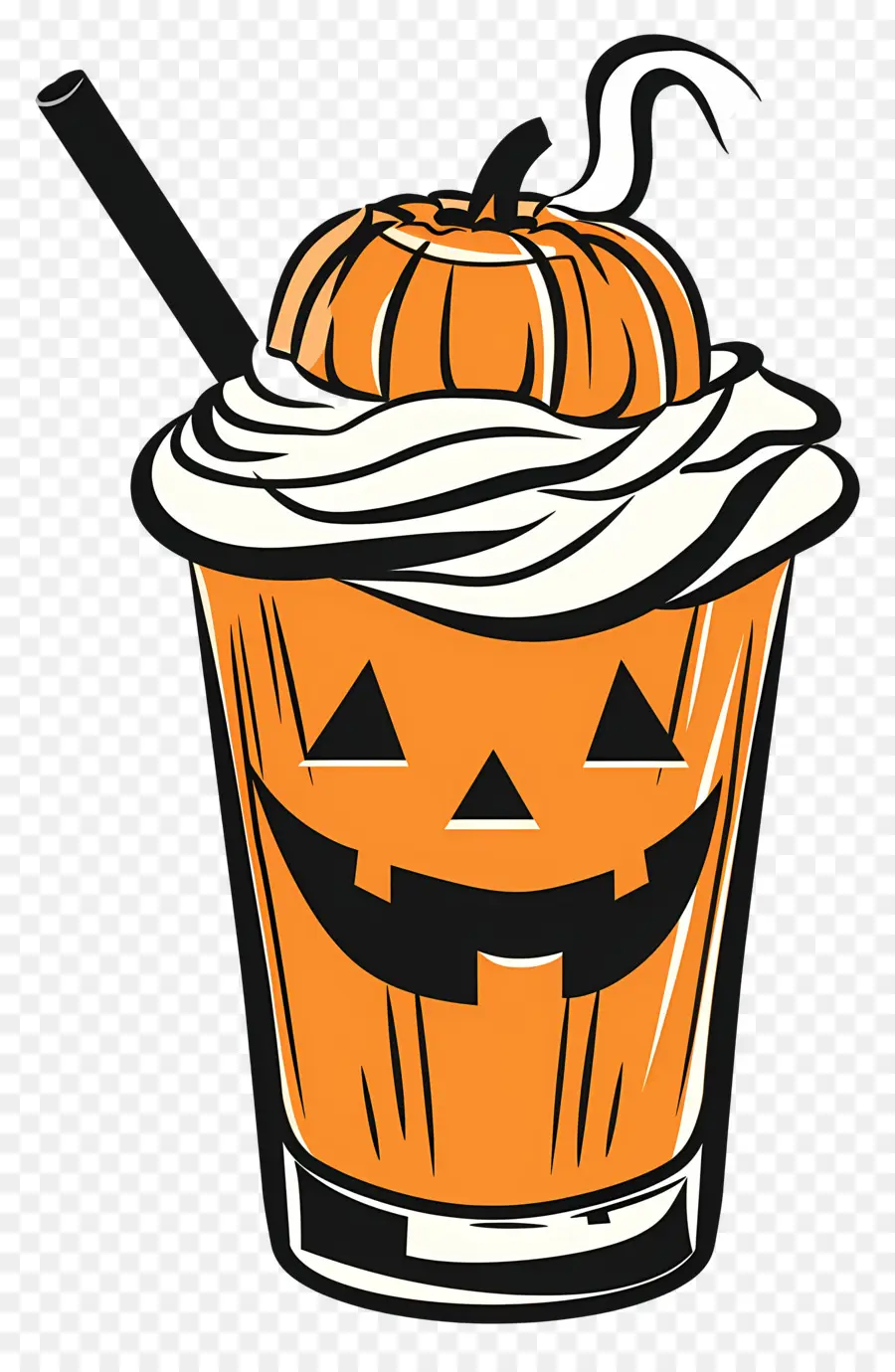 Milk Shake De Halloween，Bebida Com Tema De Abóbora PNG