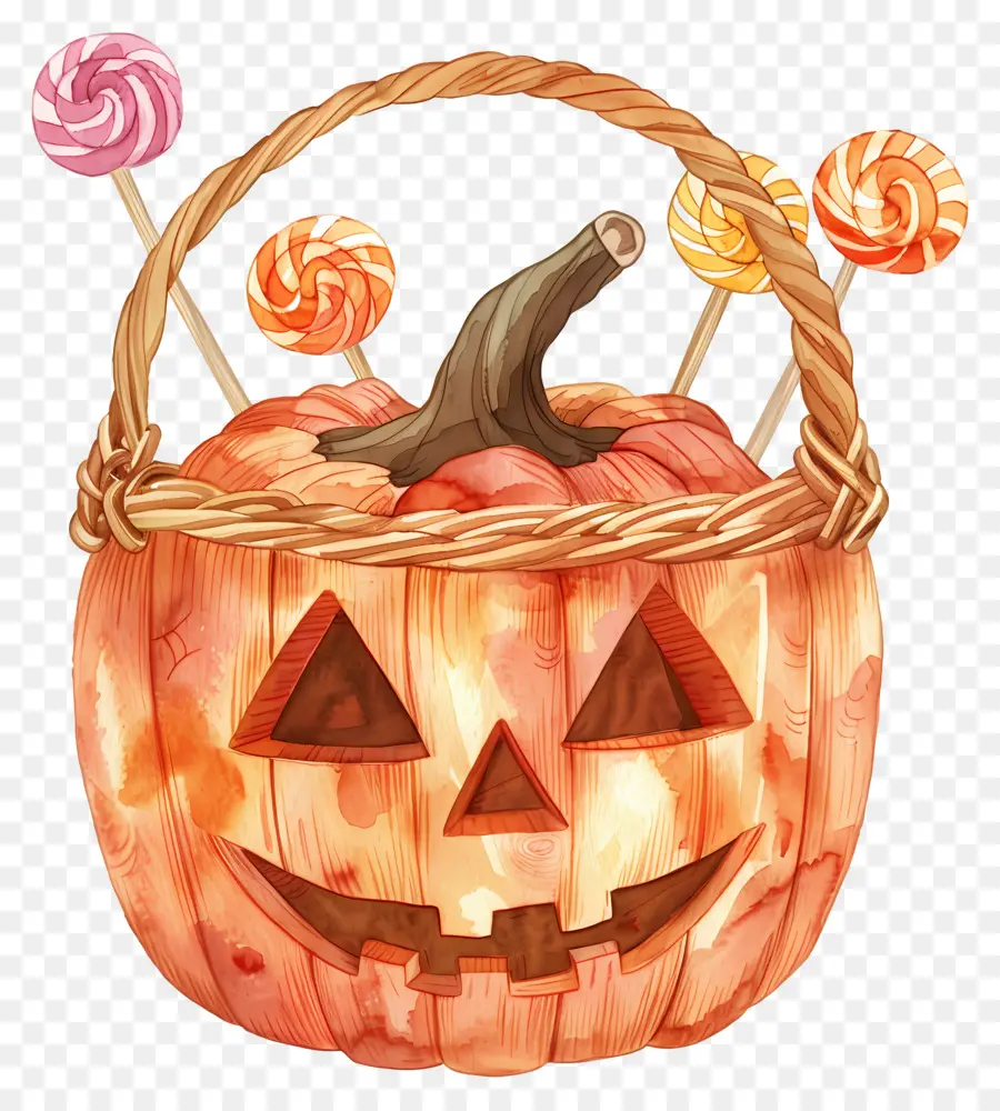 Cesta De Halloween，Cesta De Abóbora PNG