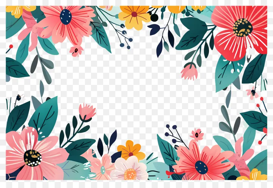 Fundo Floral，Moldura Floral Delicada PNG