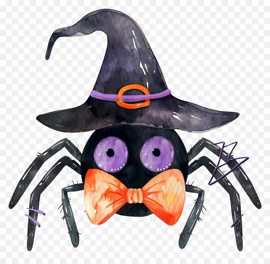 Aranha De Halloween，Aranha Com Chapéu De Bruxa PNG