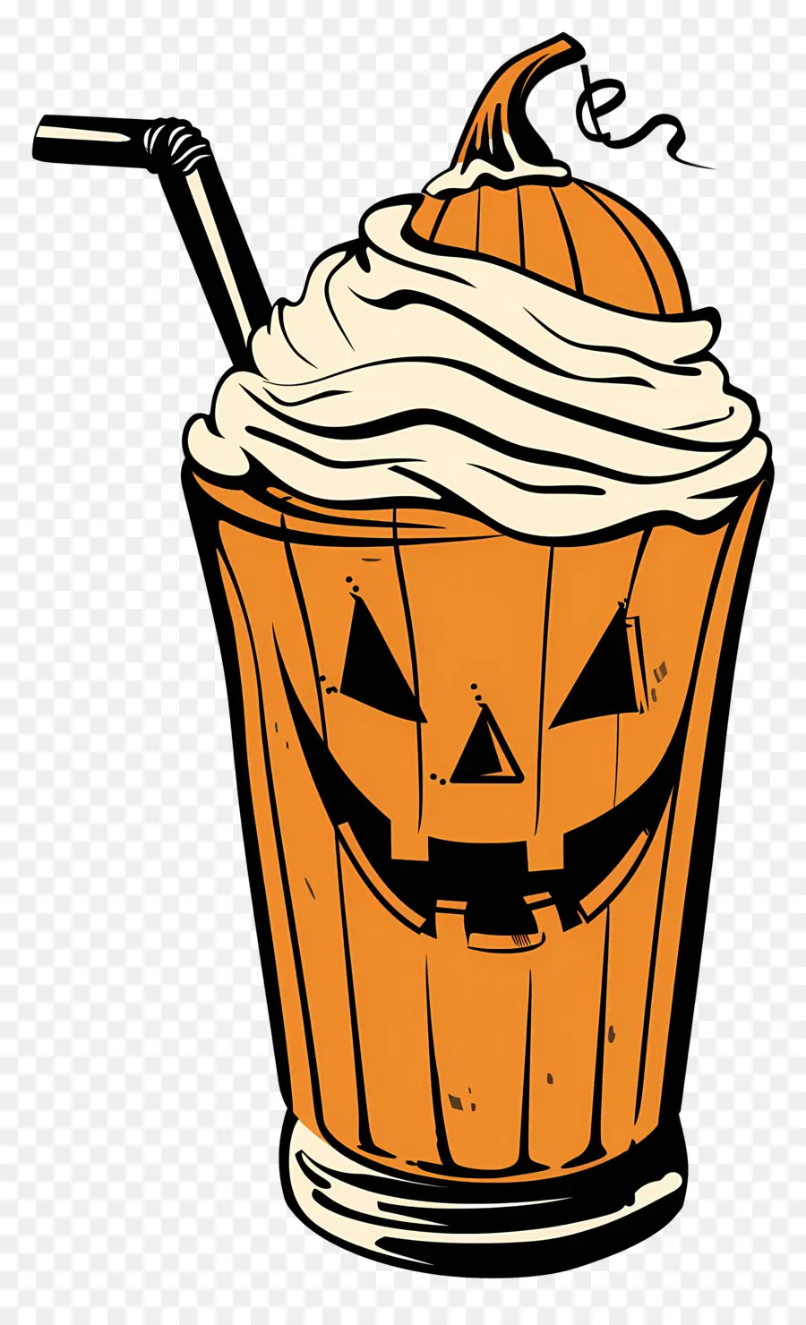 Milk Shake De Halloween，Bebida Com Tema De Abóbora PNG