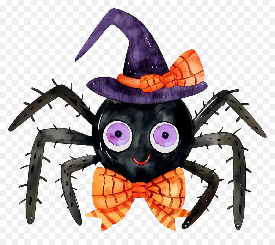 Aranha De Halloween，Aranha Com Chapéu De Bruxa PNG