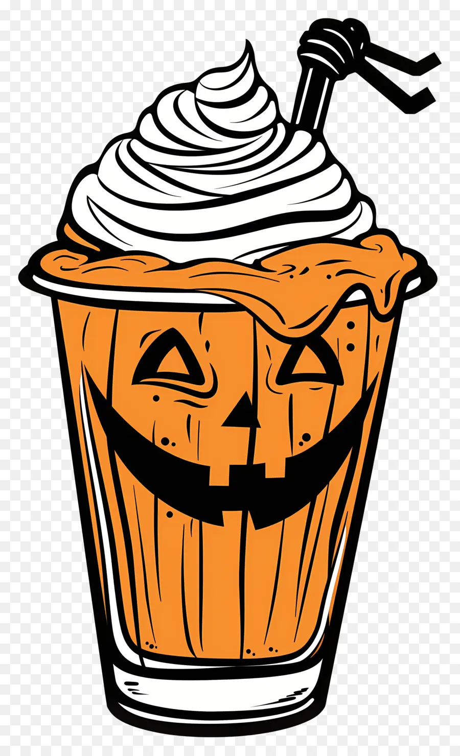 Milk Shake De Halloween，Bebida Com Tema De Abóbora PNG