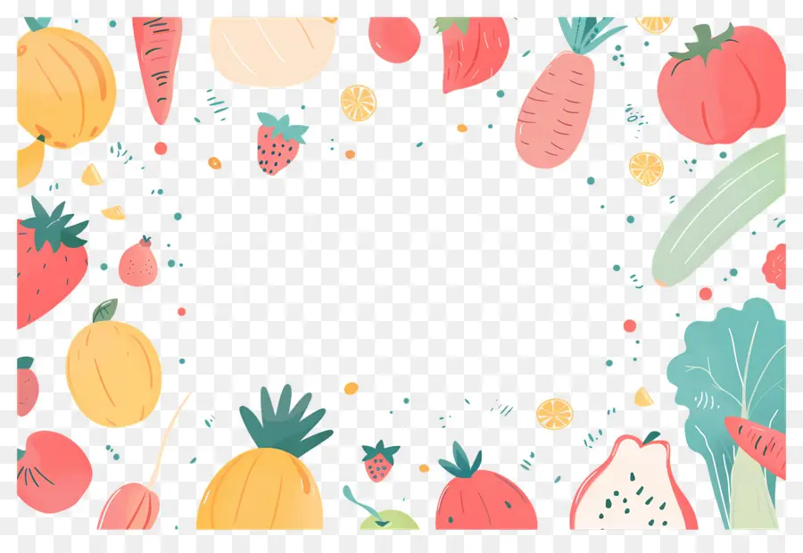 Fundo Alimentar，Doodles De Vegetais PNG